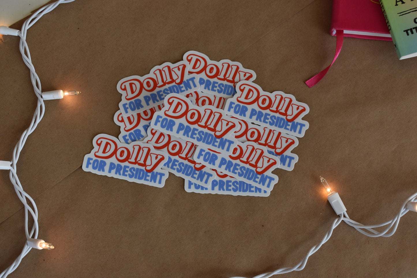 Dolly For President Sticker, Vinyl Laptop Waterbottle Sticker, Political humor, Dolly Parton Fan