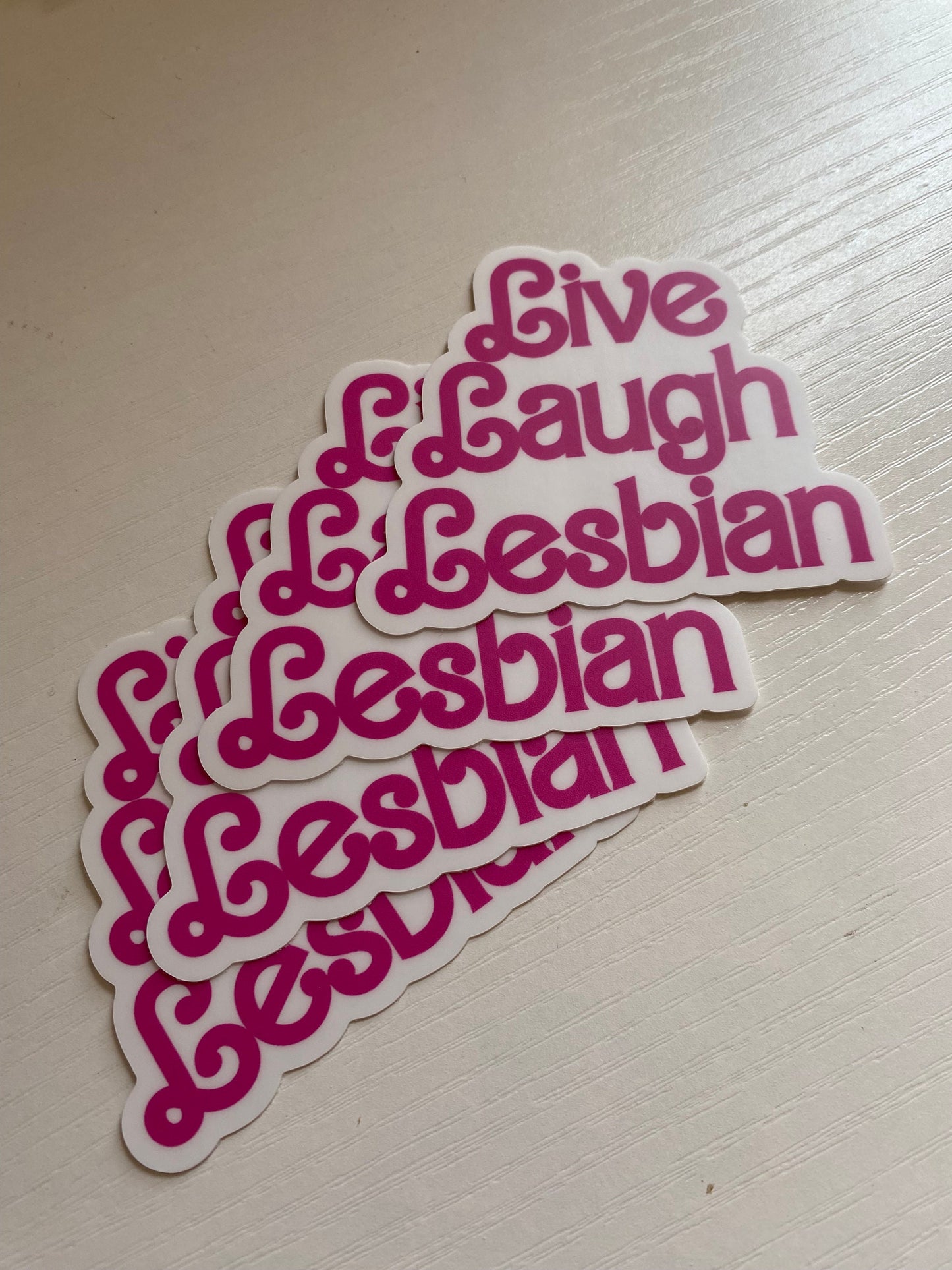 Live Laugh Lesbian Sticker, Lesbian Pride, Barbie Waterbottle laptop Sticker, Gay Pride Merch, Gay Pride Month