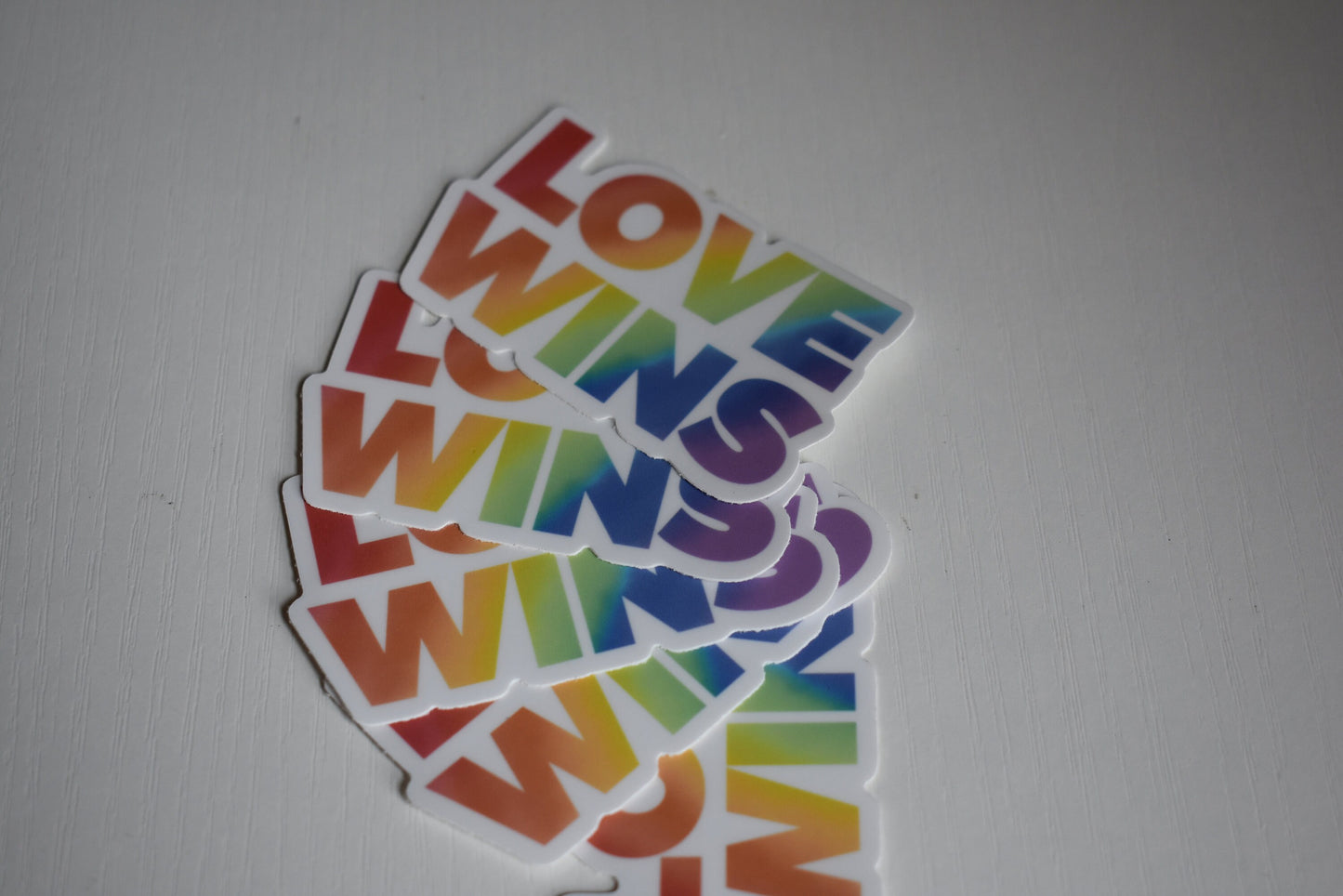 Love Wins Sticker, Vinyl Laptop Waterbottle Sticker, LGBTQ Pride Sticker, Rainbow Sticker, Gay Pride