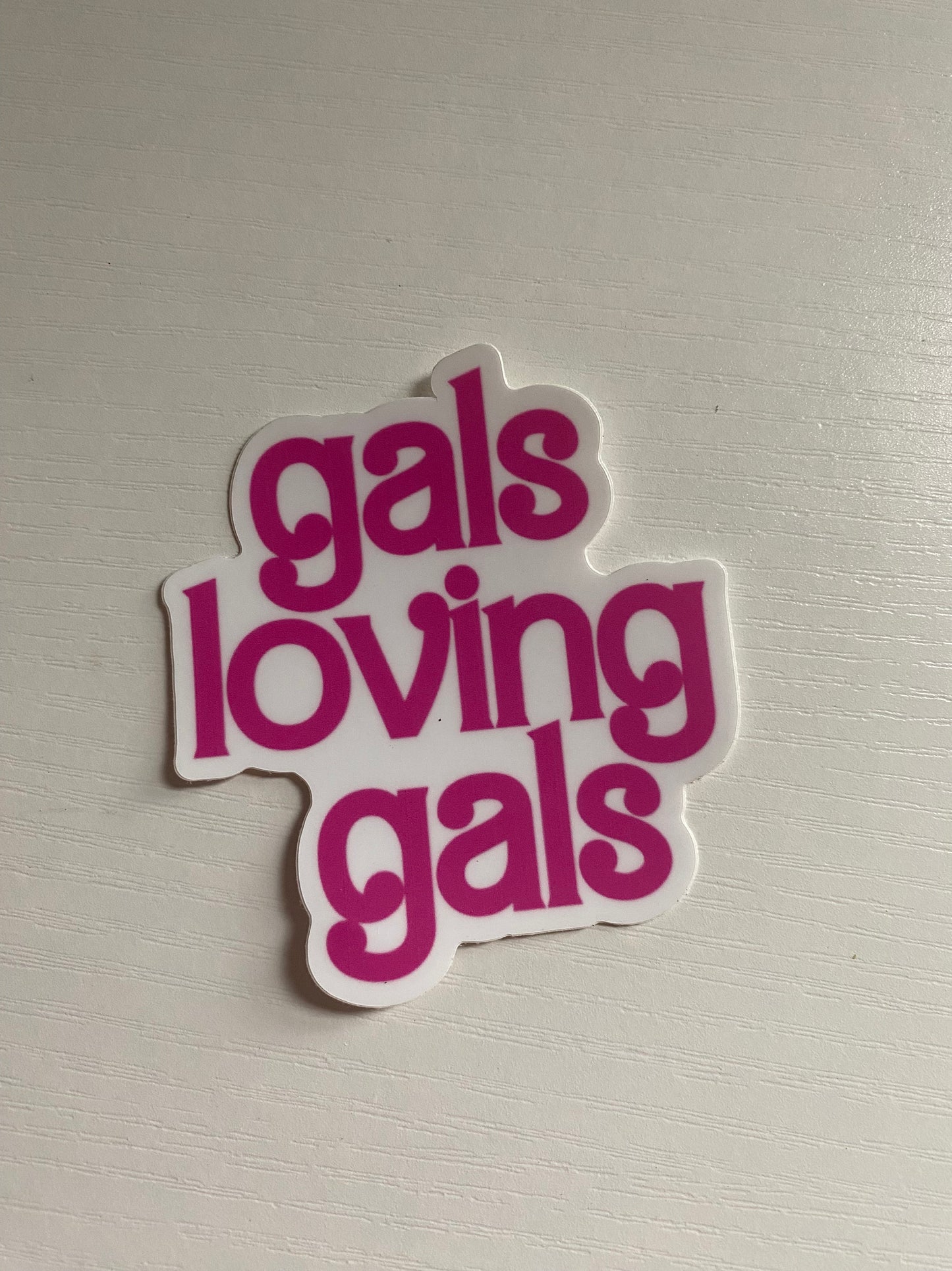 Gals loving Gals Sticker, Lesbian Pride Sticker, LGBTQ+ Pride, Barbie theme, Waterbottle Sticker, Laptop sticker, Funny sticker