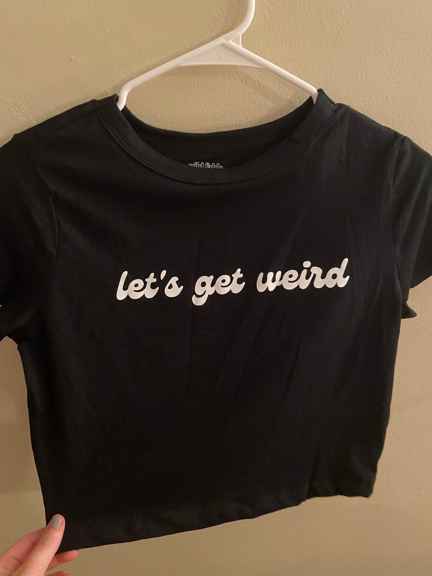 Let's Get Weird T-shirt, Size Medium Hot Cropped Tee, Graphic Tee, Graphic Shirt, Lettered t-shirt, Summer Crop Top, Keep It weird
