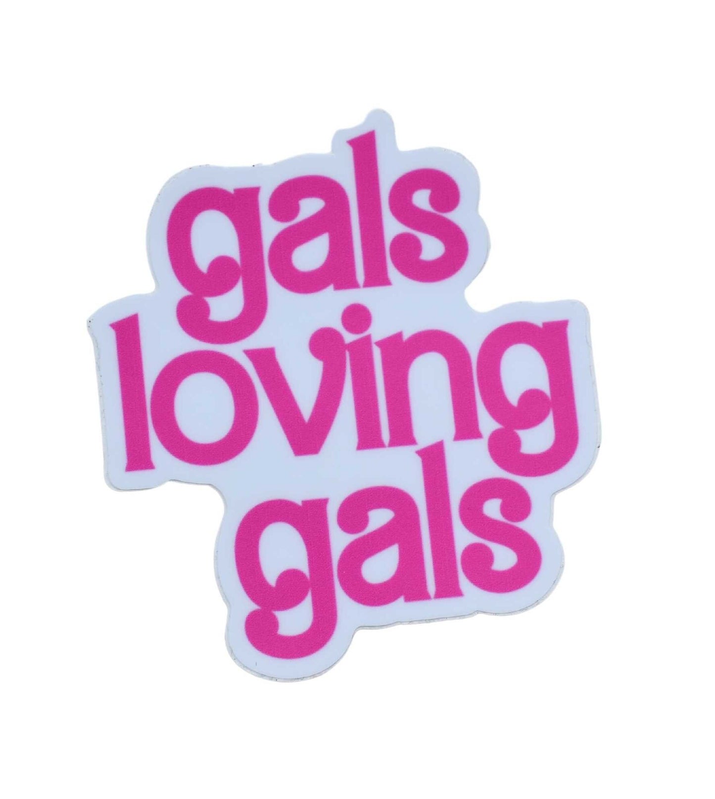 Gals loving Gals Sticker, Lesbian Pride Sticker, LGBTQ+ Pride, Barbie theme, Waterbottle Sticker, Laptop sticker, Funny sticker