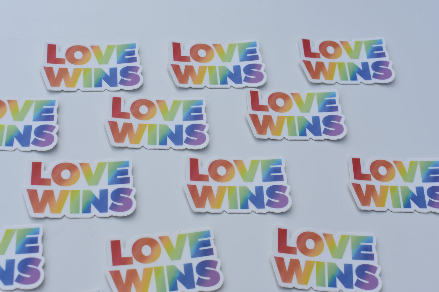 Love Wins Sticker, Vinyl Laptop Waterbottle Sticker, LGBTQ Pride Sticker, Rainbow Sticker, Gay Pride