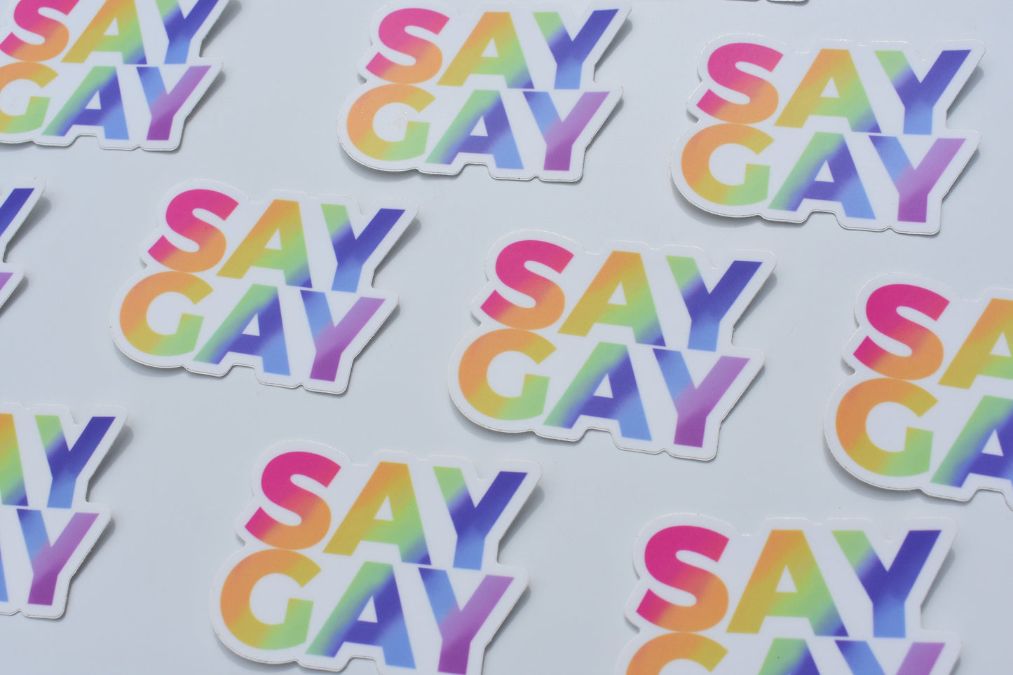 Say Gay Sticker, Pride Sticker, Vinyl Laptop Waterbottle Sticker, LGBTQ Pride Sticker, Rainbow Sticker, Gay Pride