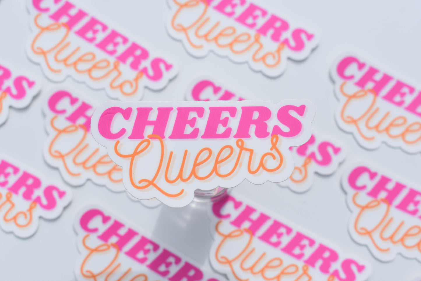 Cheers Queers Sticker, LGBTQ Sticker, Pride Merch, Vinyl Laptop Waterbottle Sticker, Funny Inspiration