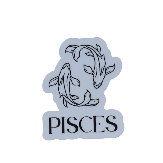 Pisces Line drawn astrology sticker, Simple Zodiac sign sticker, Laptop sticker, Waterbottle sticker, Vinyl sticker