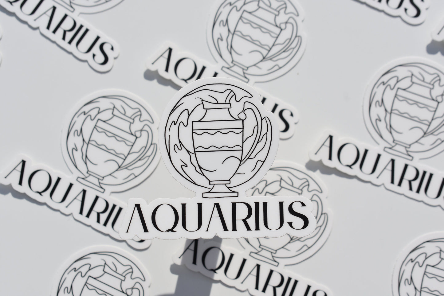 Aquarius Line drawn astrology sticker, Simple Zodiac sign sticker, Laptop sticker, Waterbottle sticker, Vinyl sticker