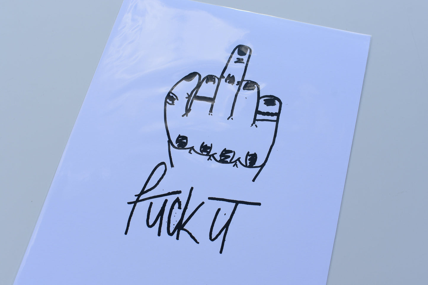 F*CK IT middle finger Screenprint, Grunge Art Print, Explicit Art, Fuck Art, Middle Finger Art Print,