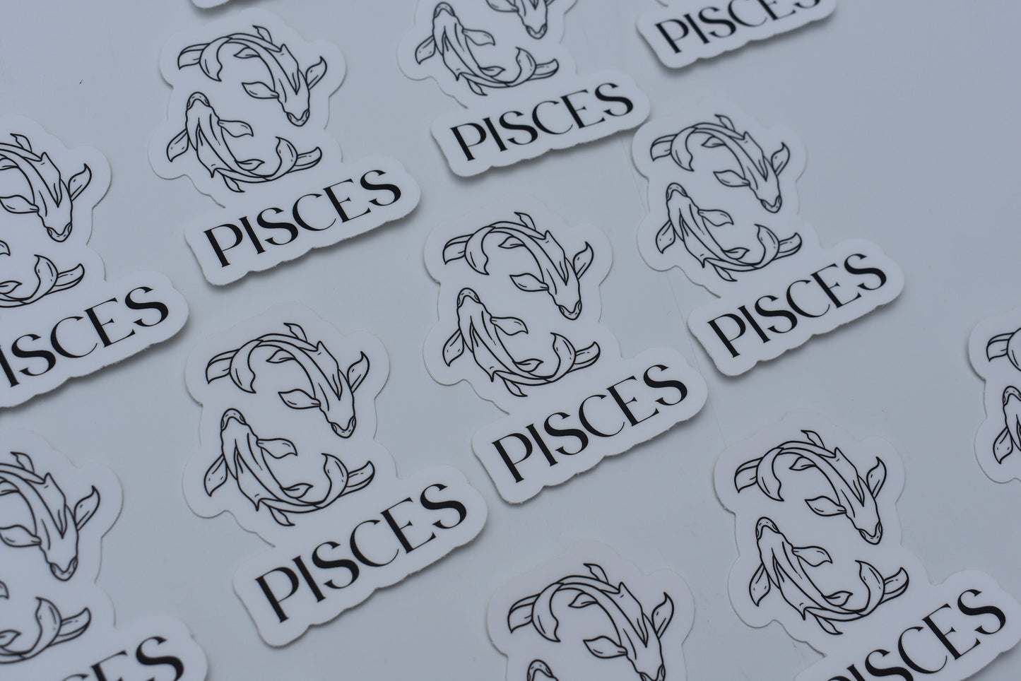 Pisces Line drawn astrology sticker, Simple Zodiac sign sticker, Laptop sticker, Waterbottle sticker, Vinyl sticker
