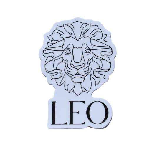 Leo Line drawn astrology sticker, Simple Zodiac sign sticker, Laptop sticker, Waterbottle sticker, Vinyl sticker