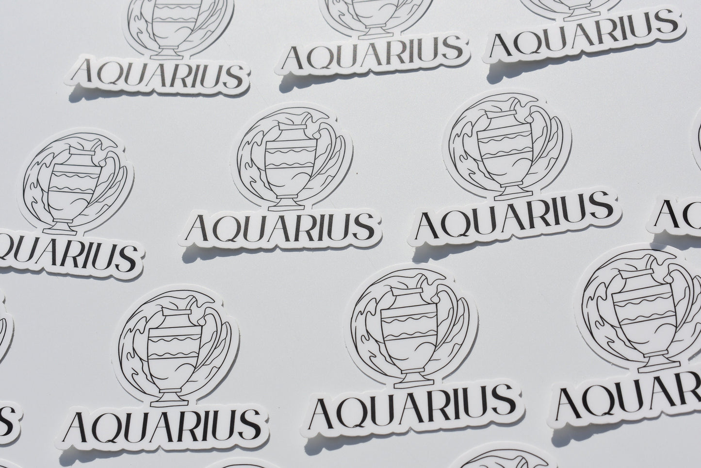 Aquarius Line drawn astrology sticker, Simple Zodiac sign sticker, Laptop sticker, Waterbottle sticker, Vinyl sticker
