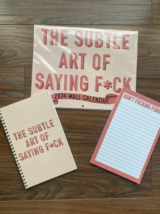 The Subtle Art of Saying F*CK Stationery Bundle, Calendar, Notebook and Notepad